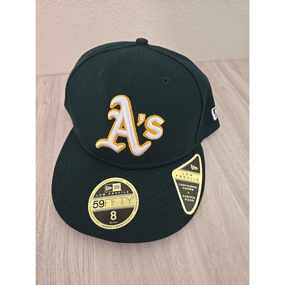 New Era-Oakland Athletics-59Fifty-Dark Green Authentic Fitted Hat-Cap Size 8